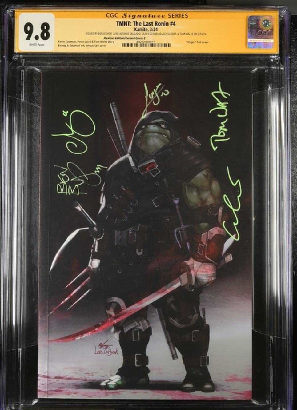 TMNT The Last Ronin #4 CGC 9.8 SS 5x Signed Mexican Foil Virgin Variant